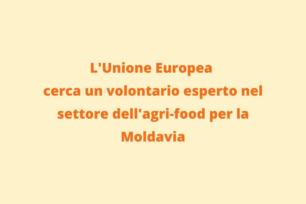 L’Unione Europea cerca un volontario esperto nel settore dell’agri-food per la Moldavia
