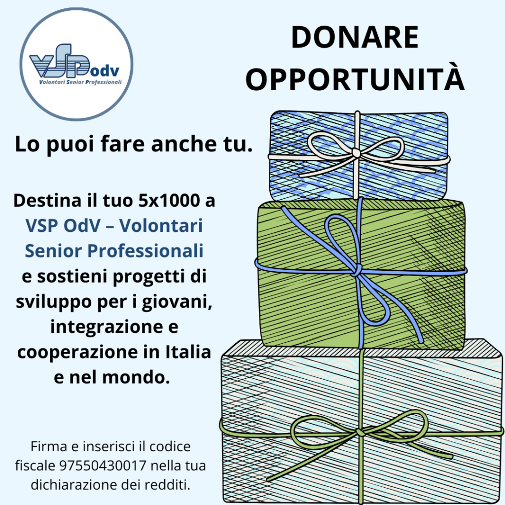 Destina il tuo 5×1000 a VSP OdV – Volontari Senior Professionali